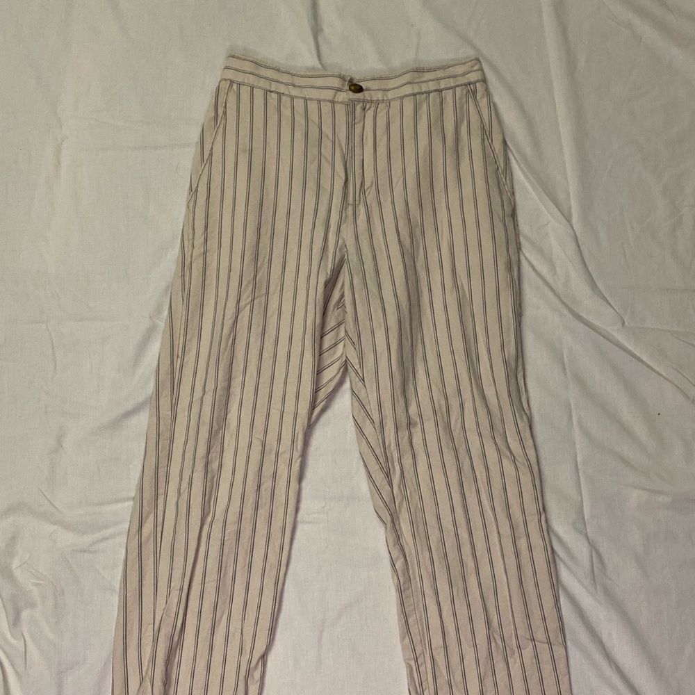 Forever 21 high waisted cotton pants light beige